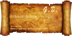 Gibicz Ditta névjegykártya